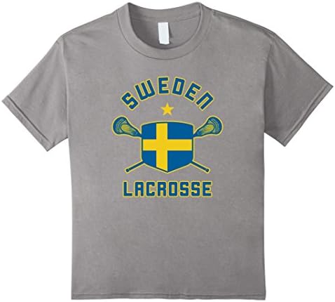 Kids Sverige Sweden Lacrosse Shirt 12 Slate