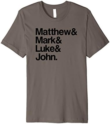 Mens Matthew, Mark, Luke, &amp; John - Gospel Proud Christian T-Shirt Large Asphalt