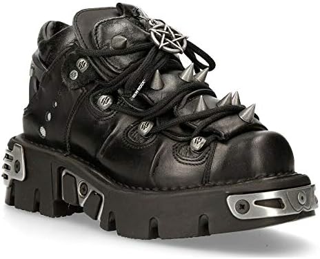NewRock ニューロック 110-S1 42 Amazon.com | New Rock 110-S1 Men's Black Leather Spiked Ankle