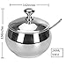 HardNok Stainless Steel Sugar Bowl with Lid and Spoon,9.8 OZ (290 ML)