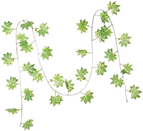 12Pcs Hanging Vine Artificial Leaves Greenery Durable Fake Ivy Leaf Garland for Wedding Garden Wall Decoration Green Maple Leaves One Size