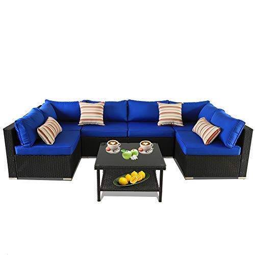 Amazon Com Patio Furniture Sofa Outside Couch Pe Black Wicker