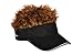 Flair Hair Men's Velcro Hat Cap Visor (Black w/ Brown Hair)