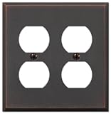Amerelle 68DDDB Manhattan 2 Duplex Wallplate, Aged Bronze