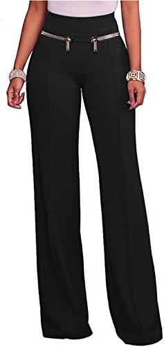 spyman New Autumn Gold Zipper High Waist Back Zip Wide Leg Pants Work Office Lady Pant Trousers Female Women Trouser