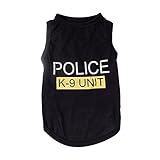 ALoveSoul Small Dog Shirt Pet Clothes Summer Or Autumn Puppy Police K-9 UNIT Fun Dog T Shirt,Black