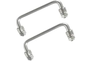 WZDXBQD 304 Stainless Steel Folding Handle 90 Degree Folding Pull Handle,Cabinet Handle Toolbox Handle,2 Pack (Hole Center 5.