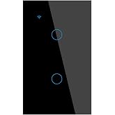LSLIANGMEI Smart WiFi Light Switch,2 Gang Touch Panel, Works with HomeKit, Alexa, Google Assistant, Timer Function, Smart homekit Switch 100-240V