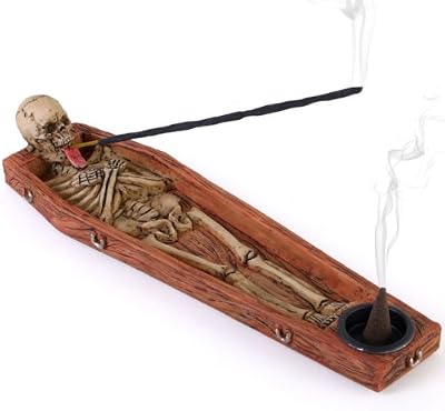 Spirit of Equinox Skeleton Incense Holder Coffin Design Resin