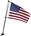 Taylor Made Products Pontoon Flag Pole Socket with Flag 24” Flag Pole 12” x 18” for Pontoon Boats