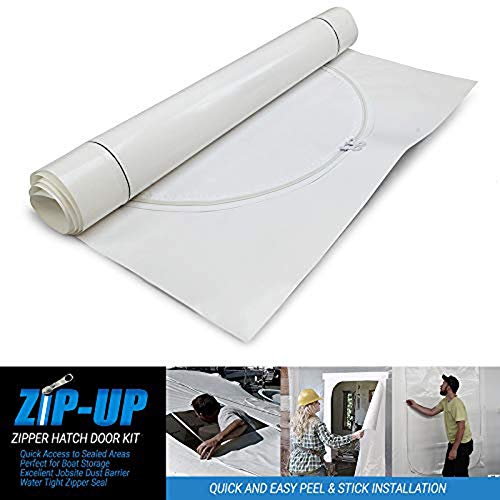 Zip-Up Products Poly Zipper Hatch Door with Tape - 30" x 48" Dust Containment / Weather Protection Kit with Heavy Duty 10ML Poly Construction & Easy Access Double Sided Zipper Sliders - H30x48-T2W