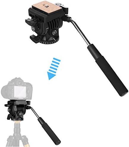 Video Camera Tripod Fluid Head, Papaler Action Fluid Drag Pan Head For Canon Nikon Sony DSLR Camera Camcorder Shooting Filming