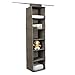 SONGMICS 6-Shelf Hanging Closet Organizer Sturdy Collapsible Storage Shelves for Clothes and Shoes Brown URCH08K
