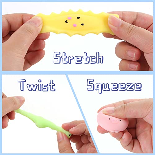 Shindel Mini Mochi Squishies Toy, 30PCS Kawaii Squishies for Kids Animal Mochi Squeeze Toy Stress Relief Toys for Party Favors Carnival Prizes Goodie Bag Fillers