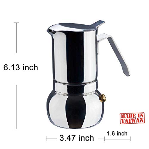 Début Stainless Steel Italian Espresso Coffee Maker Stovetop Moka Pot