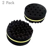 Generic 2 in 1 Hair Curl Sponge Brush for Twists Coils Dreads and Afros 2 Pack Round
