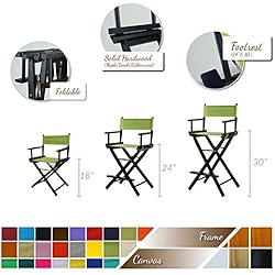 Casual Home Director's Chair ,White Frame/Black