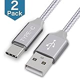 USB Type C Cable,USB C to USB A Charger 3.3ft（2Pack）Nylon Braided Fast Charging Cord for samsung Galaxy S9 Note 8 S8 Plus,LG V30 V20 G5 G6,Pixel,Nexus 5X/6P,Nintendo Switch,Moto Z2,OnePlus 5 3T(Grey)