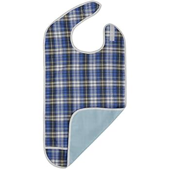 Modaliv Adult Bib - Reusable Clothing Protector - Waterproof - Crumb Catcher - Machine Washable (Blue)