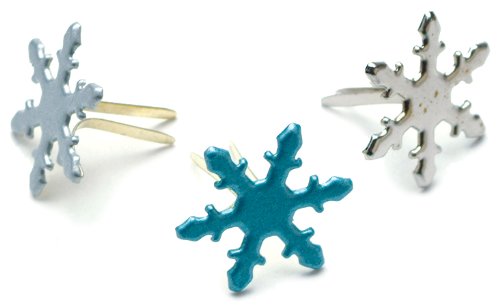 Creative Impressions Painted Metal Paper Fasteners, 50/Pkg, Assorted Pearl - Snowflakes