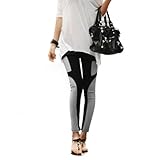 LOCOMO Women Color Patch Inset Footless Legging Skinny Slim S-M FFT028