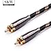 SKW Digital Coaxial Cable RCA to RCA Multiple Shield with Ultra-high Purity Copper Subwoofer Cable for HiFi Systems 16.4ft/5M