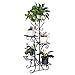 unho Tall Metal Plant Stand: 5 Tiered Flower Pot Rack with Square Shelves Indoor Display Storage Holder for Patio Garden Balcony Livingroom Decor (Black)
