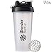 Vila Blender Bottle: Perfect for smoothies, protein blends and more: Stainless steel blender ball inside: Leak-proof, dishwasher safe and BPA-free: Embossed Ounce and Milliliter markings