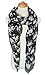 GERINLY Animal Print Scarves: Cute Elephant Pattern Wrap Scarf For Women (Black)