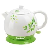 LuguLake Ceramic Teapot Electric Kettle Water Boiler 1.3L