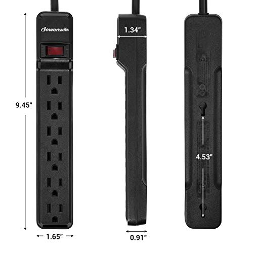 DEWENWILS 6Outlet Power Strip Surge Protector, 15FT Long Extension