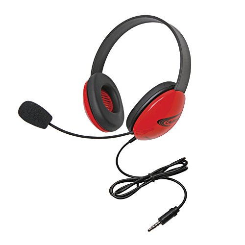 Califone Listening First Stereo Headset, Red (2800-RDT)
