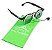 Round Flip up 42mm Django Levante Gafas De Sol Sunglasses (Black/Green Lens)
