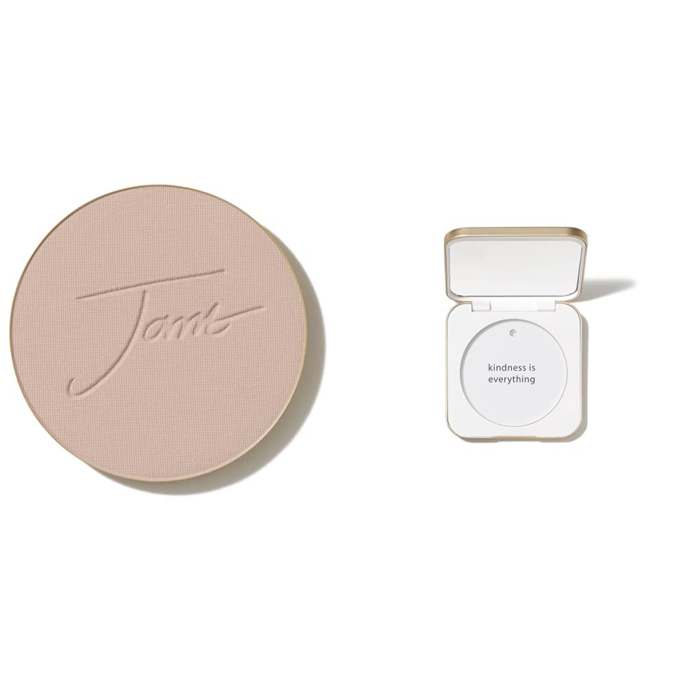 jane iredale PurePressed Base Mineral Foundation Refillable Compact Set| Semi Matte Pressed Powder with SPF | Talc Free, Vegan, Cruelty-Free