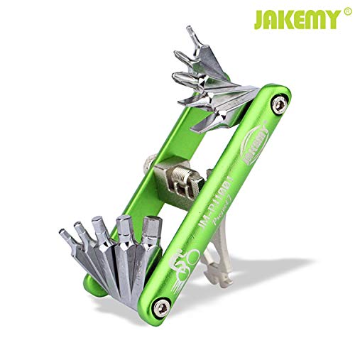 Jakemy Bike Repair Tool Kit - 11-function Bike Multi Tool for Mountain Outdoor Biking and Cycle Repair Chain Tool with Spoke Wrench, Multi Screwdrive with Hex, Phillips - Thumbnail 3