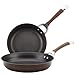 Circulon Symmetry Hard Anodized Nonstick Frying Pan Set / Fry Pan Set / Hard Anodized Skillet Set - 9 Inch and 11 Inch, Brown