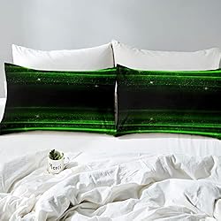 Ombre Stripes Bedding Set King Black Green Outer