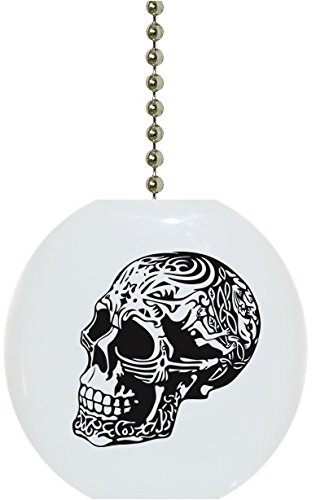 Skull Carvings Solid Ceramic Fan Pull