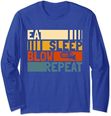 Unisex Eat Sleep Blow Bari Repeat Shirt Music Baritone Player Gifts Small Royal Blue