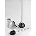 mDesign Slim Toilet Bowl Brush and Plunger Combo for Bathroom Storage - Gray