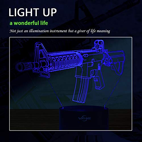 image for VYI.ME LED Visual 3D Lamp, Toy Gun Illusion Night Light for Nursery Be