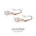 SHEGRACE Wedding Earrings for Bridesmaids, Rose Gold Plated Hook Earrings, Oval Dangle Earring Drop Earrings