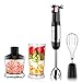 Proscenic Hand Immersion Blender, 800 Watt Powerful Smart Speed Control Hand Blender Set, 4-in-1 Handheld Stick Blender Mixer Includes Food Chopper, Stainless Steel Blades, Whisk, and BPA-Free Beaker