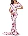Saslax Women's Off Shoulder Maternity Slim Fit Gown for Photography Maxi Dress Khaki S