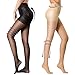 HONENNA 2 Pair Compression Shaping Pantyhose Control Top Semi Opaque Tights Push Up (Medium, Black+Nude)