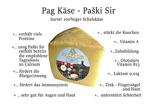 PAGER KÄSE - PAŠKI SIR Schafskäse min 300g Laktosefrei - veredelt mit dem Meersalz aus der Saline von Pag – Bild 3