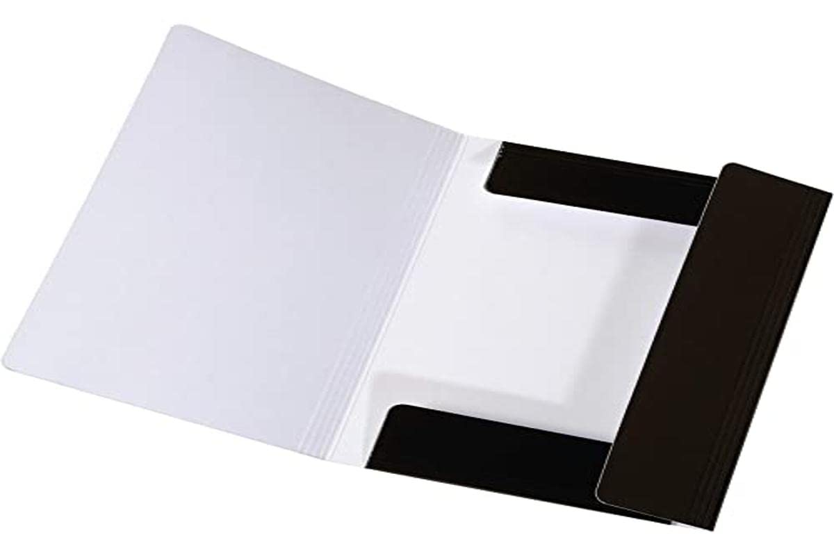 Original Falken LongLife folder. Made of extra strong cardboard with 3 flaps and elastic band for DIN A3 black Storage folder Drawing file ideal for office and school.