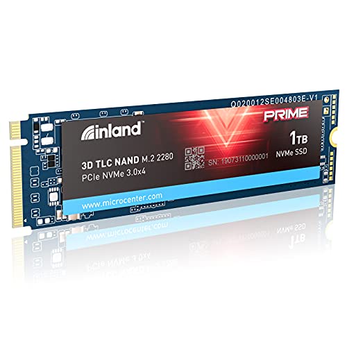 INLAND Prime 1TB NVMe M.2 PCIe Gen3x4 2280 Internal Solid State Drive TLC 3D NAND SSD - Up to 3300 MB/s, 3D NAND, Storage and Memory for Laptop & PC Desktop