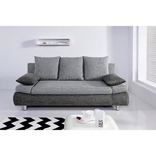 Naho Canape Droit Convertible Pieds Metal Chrome 3 Places