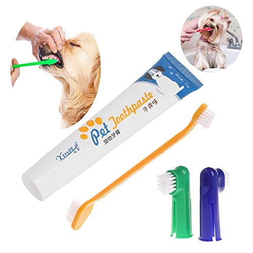 BotrongBeef Taste Pet Toothpaste Set Toothbrush Teeth Brush Dog Cat Oral Care